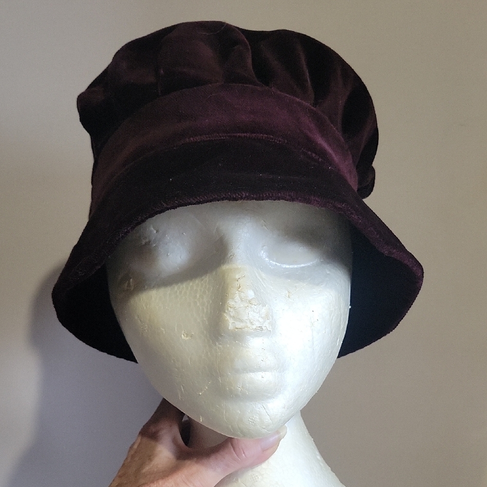 Vintage Velvet Burgundy Hat/ Canada